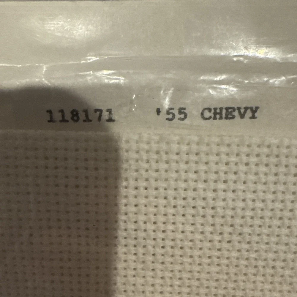 Vintage Studio M Red 1955 Chevy Cross Stitch Kit #118171 Made In USA 15x6